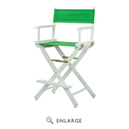 CASUAL HOME 220-01-021-33 24 in. Directors Chair White Frame with Green Canvas 220-01/021-33